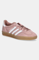 Semišové tenisky adidas Originals Gazelle Indoor dámské, růžová barva, JS1397