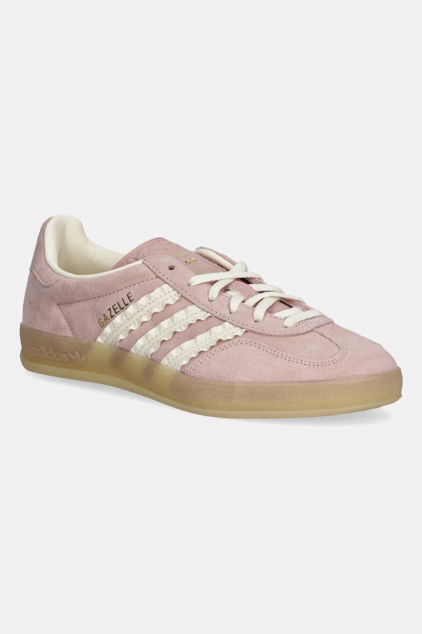 Semišové tenisky adidas Originals Gazelle Indoor dámské, růžová barva, JS1413