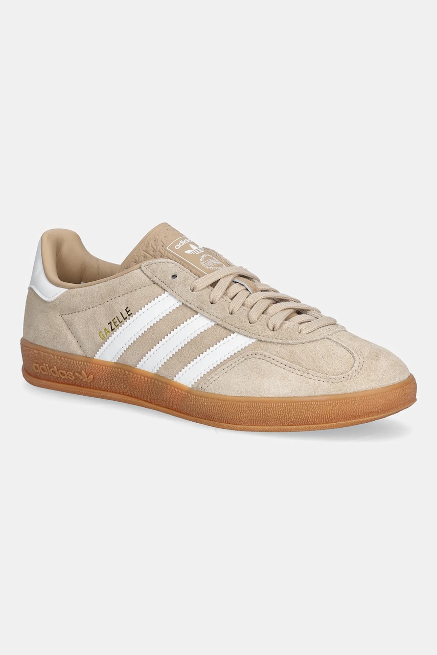 Semišové tenisky adidas Originals Gazelle Indoor pánské, béžová barva, HQ5154