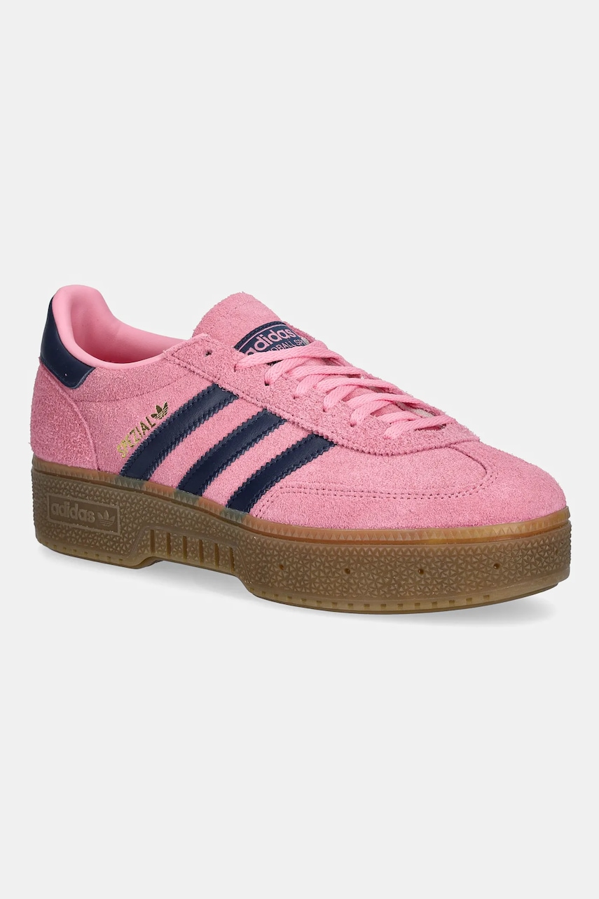 Semišové tenisky adidas Originals Handball Spezial Bold dámské, růžová barva, IH9184