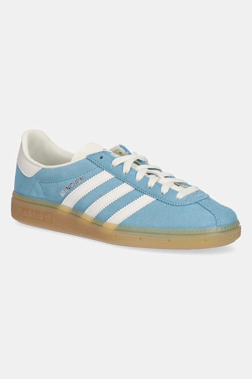 Semišové tenisky adidas Originals Muenchen dámské, tyrkysová barva, JS3991