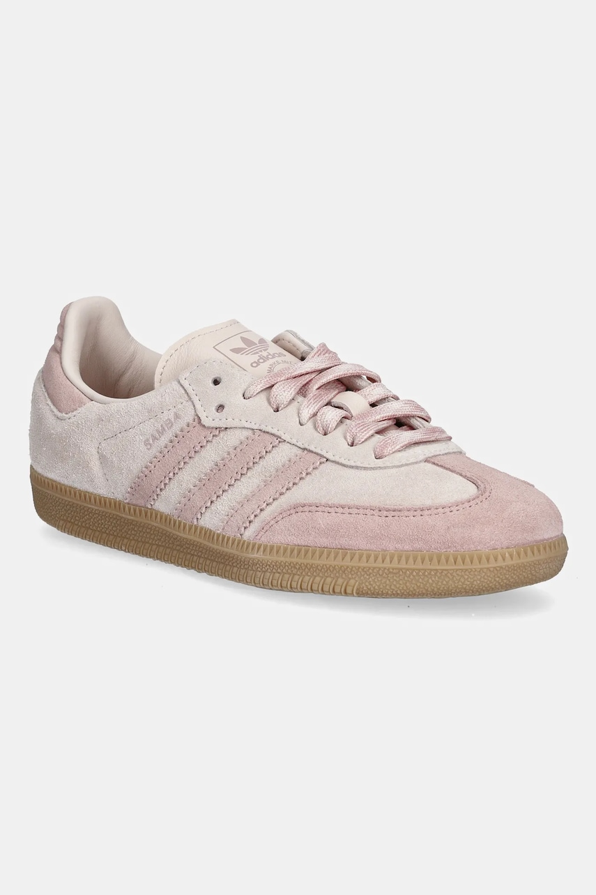 Semišové tenisky adidas Originals Samba OG W dámské, růžová barva, JR8874