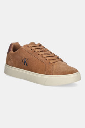 Semišové tenisky Calvin Klein CLASSIC CUPSOLE LACEUP SU pánské, hnědá barva, YM0YM01434