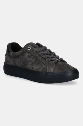 Semišové tenisky Calvin Klein LACE-UP SNEAKER SUEDE/WL CK dámské, zelená barva, HW0HW02679