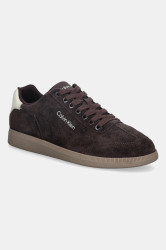 Semišové tenisky Calvin Klein LOW CUPSOLE LACEUP SU pánské, vínová barva, HM0HM01946