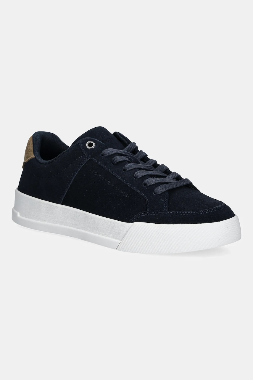 Semišové tenisky Tommy Hilfiger TH COURT SUMMER SUEDE pánské, tmavomodrá barva, FM0FM05517