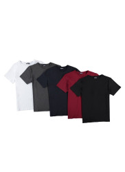 SET OF FIVE T8569 DEWBERRY BICYCLE COLLAR T-SHIRT-BLACK-NAVY-WHITE-BURGUNDY-ANTHRACITE