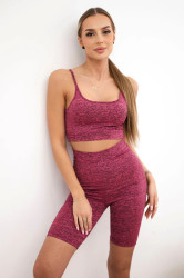 Set sportovní top + legíny růžové