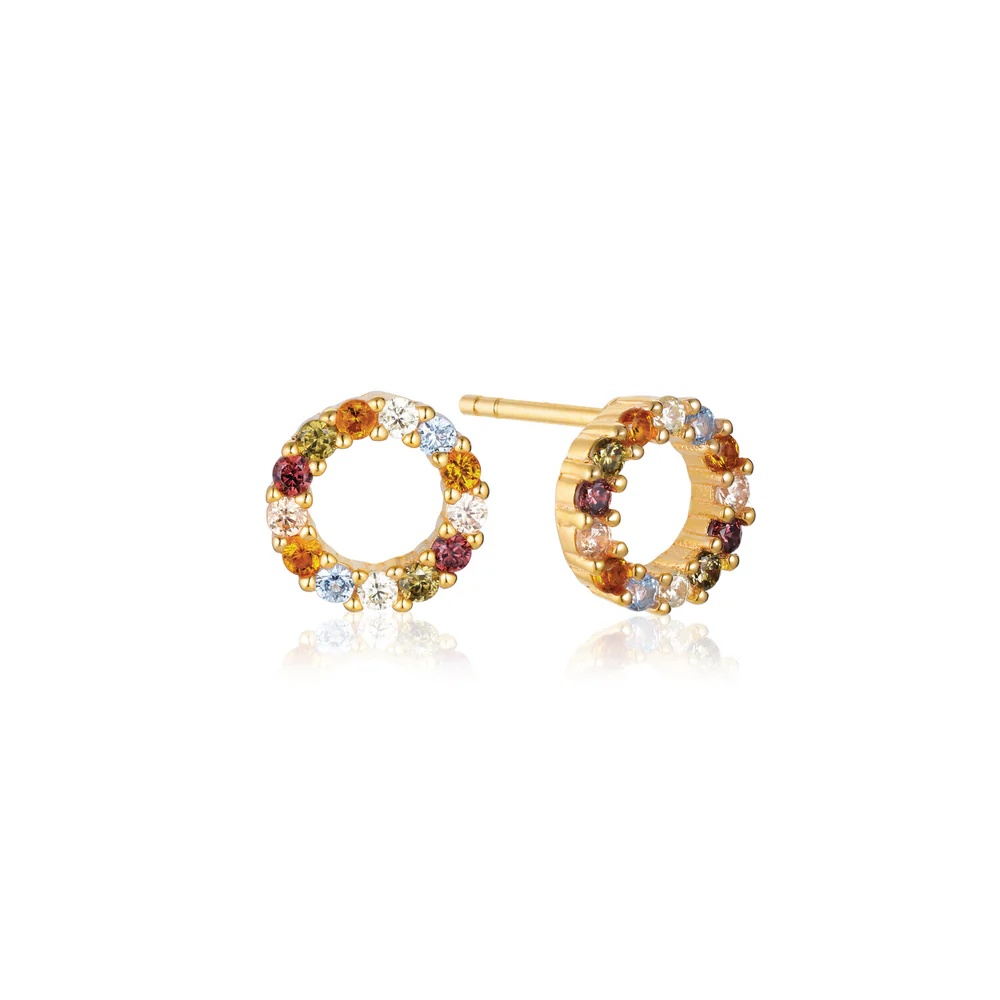 Sif Jakobs Pozlacené náušnice s barevnými kubickými zirkony Biella SJ-E337-ACZ-YG