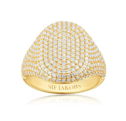 Sif Jakobs Výrazný pozlacený prsten s kubickými zirkony Capizzi SJ-R42240-CZ-YG 54 mm