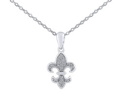 Silvego Stříbrný náhrdelník skautská lilie Henriette s Brilliance Zirconia DCC1608267N