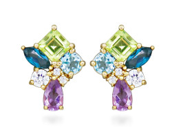 Silver Cat Hravé pozlacené náušnice Colored Stones SC544