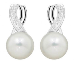 Silver Cat Jemné náušnice s perlou a zirkony SC398