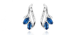 Silver Cat Módní náušnice se zirkony a safírovým sklem SC386