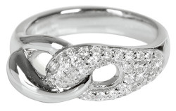 Silver Cat Propletený stříbrný prsten se zirkony Classics SC073 54 mm