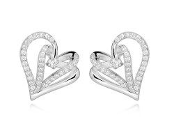 Silver Cat Srdíčkové náušnice s kubickými zirkony Love & Infinity SC604