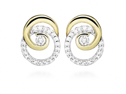 Silver Cat Třpytivé náušnice pecky s kubickými zirkony SC522