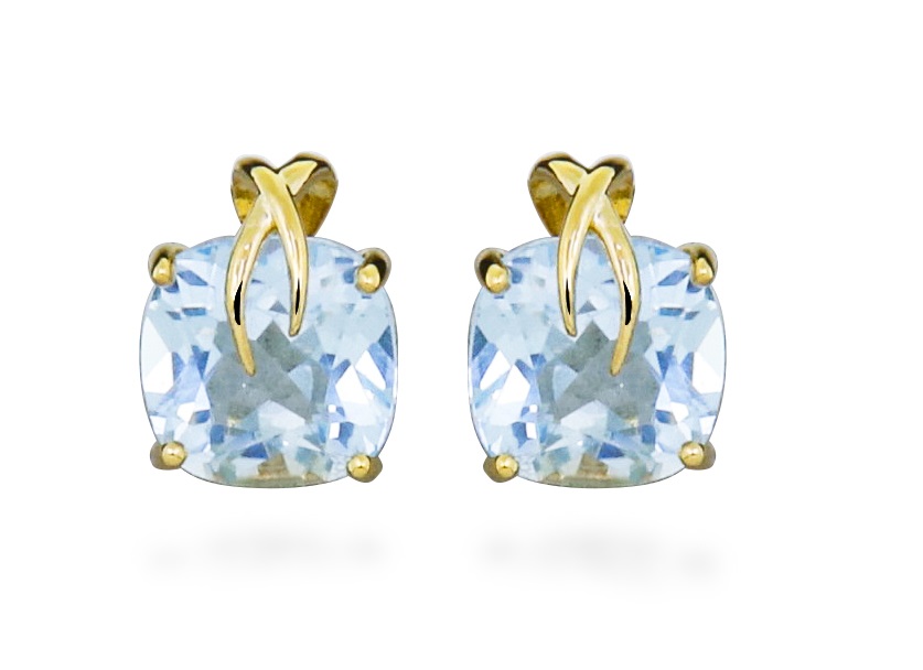 Silver Cat Třpytivé pozlacené náušnice se syntetickými topazy SC563