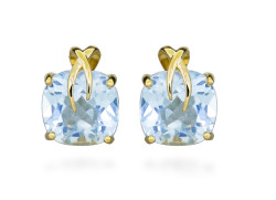 Silver Cat Třpytivé pozlacené náušnice se syntetickými topazy SC563