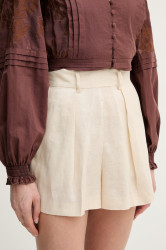 Silvian Heach elegantní šortky dámské lněné POSANE