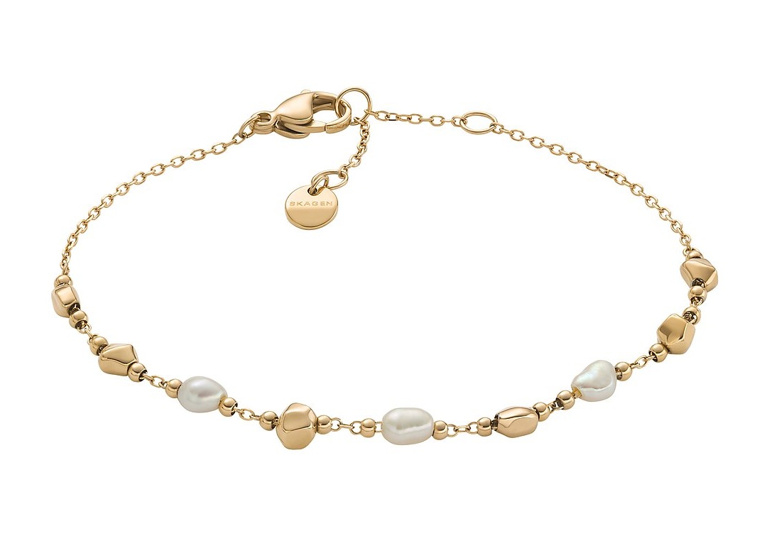 Skagen Pozlacený náramek s perlami Agnethe SKJ1880710