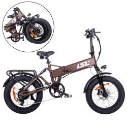 Skládací elektro fat bike inSPORTline ISL Baxom Lite 720Wh 20" 16,5" (170-205 cm) Deep Coffee