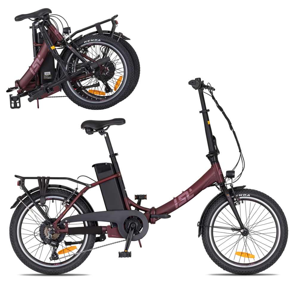 Skládací elektrokolo inSPORTline ISL Felior 468 Wh 20" - model 2026 • dojezd až 100 km • 156-183 cm  17" (156-183 cm) Velour Red