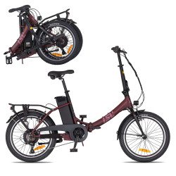 Skládací elektrokolo inSPORTline ISL Felior 468 Wh 20" - model 2026 • dojezd až 100 km • 156-183 cm  17" (156-183 cm) Velour Red