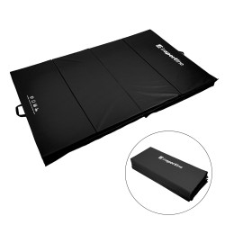 Skládací gymnastická žíněnka inSPORTline Kvadfold 200x120x5 cm černá