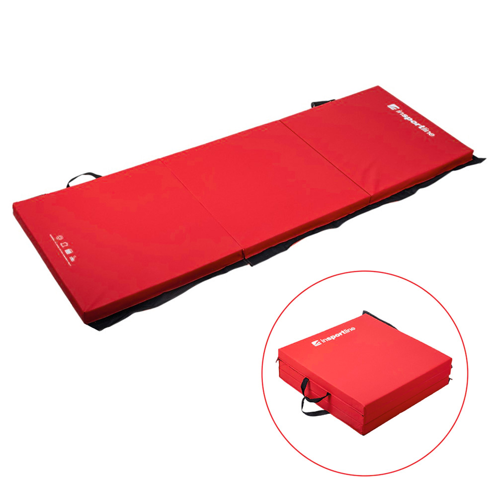 Skládací gymnastická žíněnka inSPORTline Trifold 180x60x5 cm červená