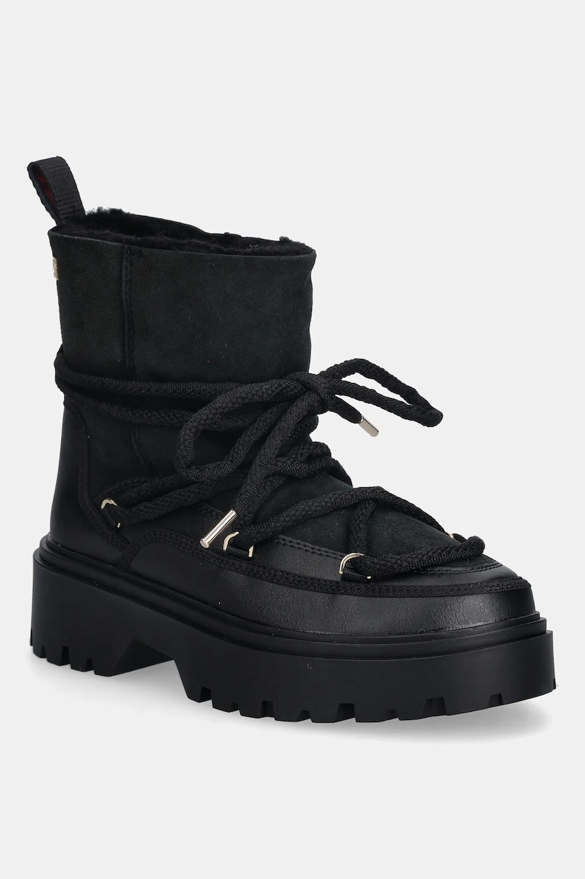 Sněhule Tommy Hilfiger REAL SHEARLING LACEUP