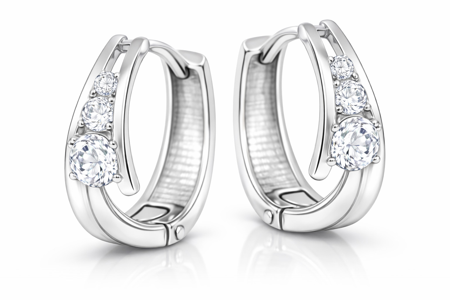 Soliter Zlaté náušnice kroužky s krystaly 239 001 00800 07