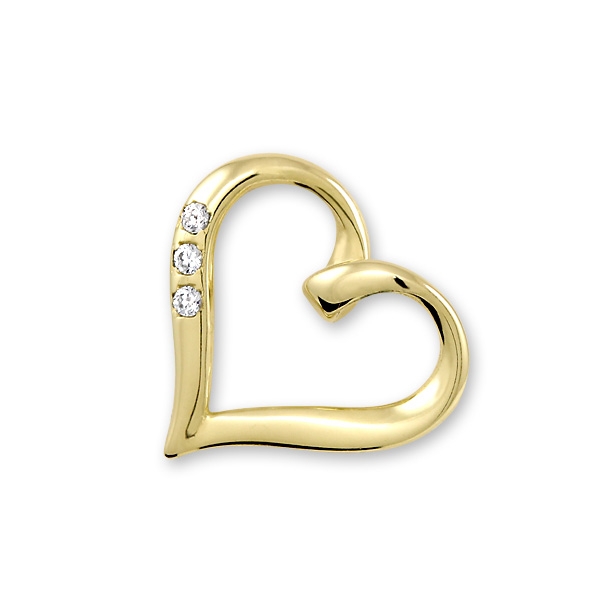 Soliter Zlatý přívěsek srdce s krystaly 249 001 00354