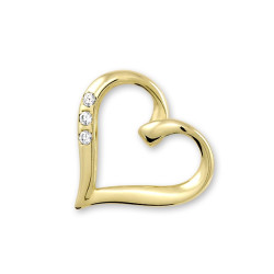 Soliter Zlatý přívěsek srdce s krystaly 249 001 00354