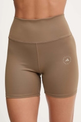 Šortky na jógu adidas by Stella McCartney dámské, hnědá barva, high waist, KA0631