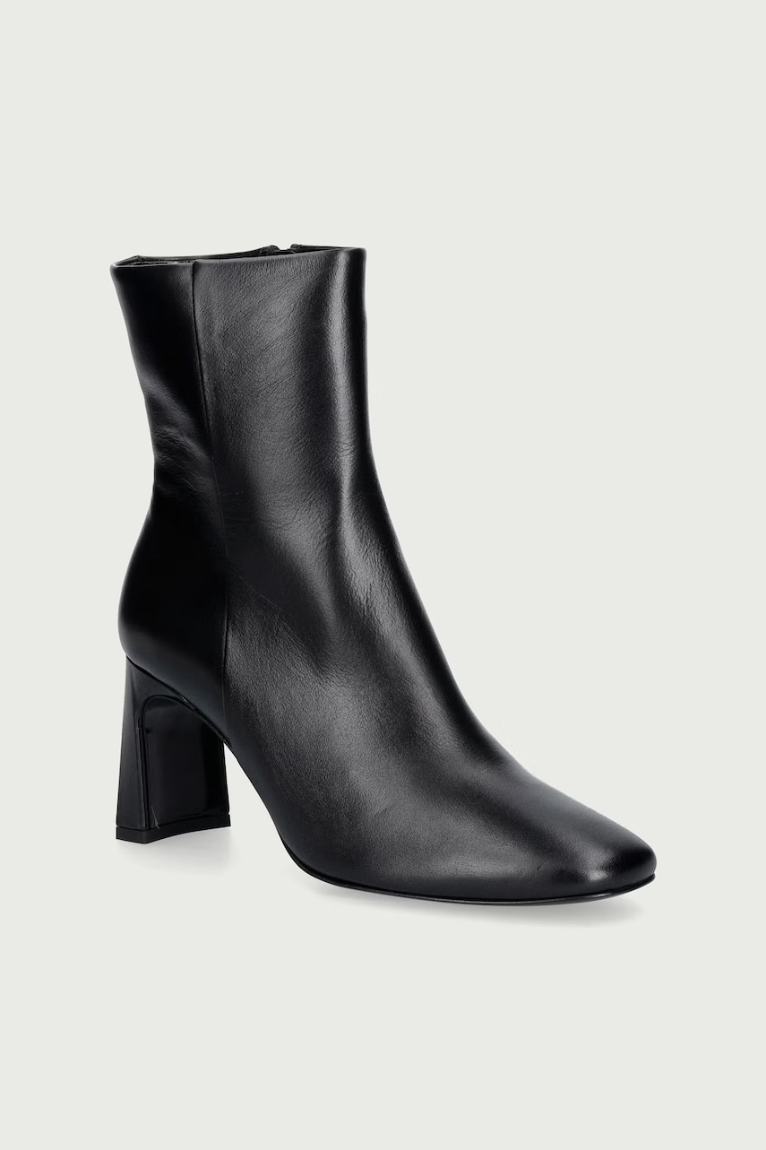 Souliers Martinez  kotníkové boty na sloupku dámské kožené KAROL