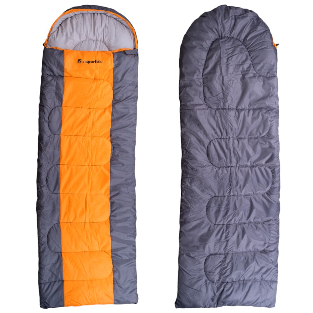 Spací pytel inSPORTline Girio 0°C/-5°C/-10°C levá šedo-oranžová