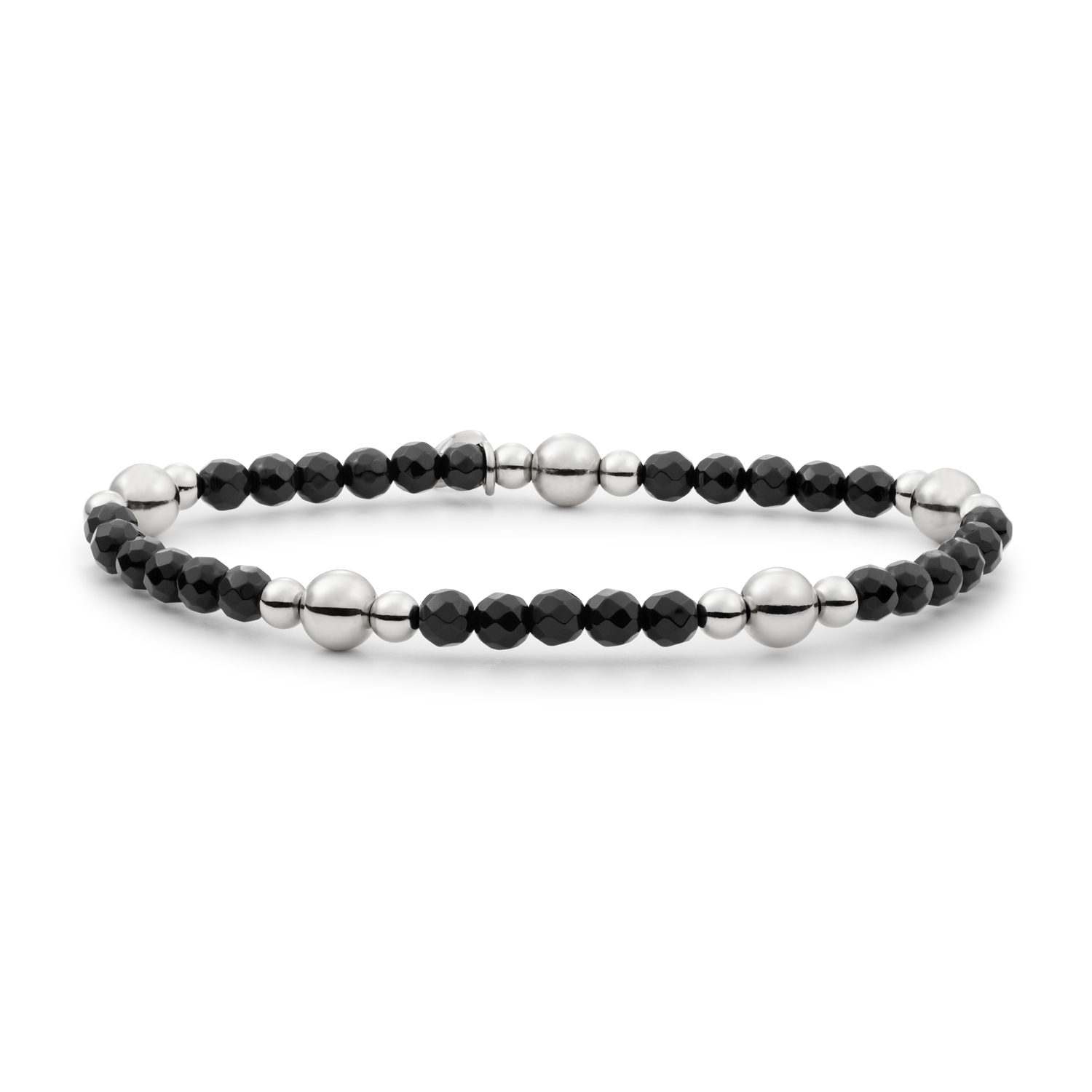 Sparkling Jewels Korálkový náramek s černým onyxem BLK01S-G07