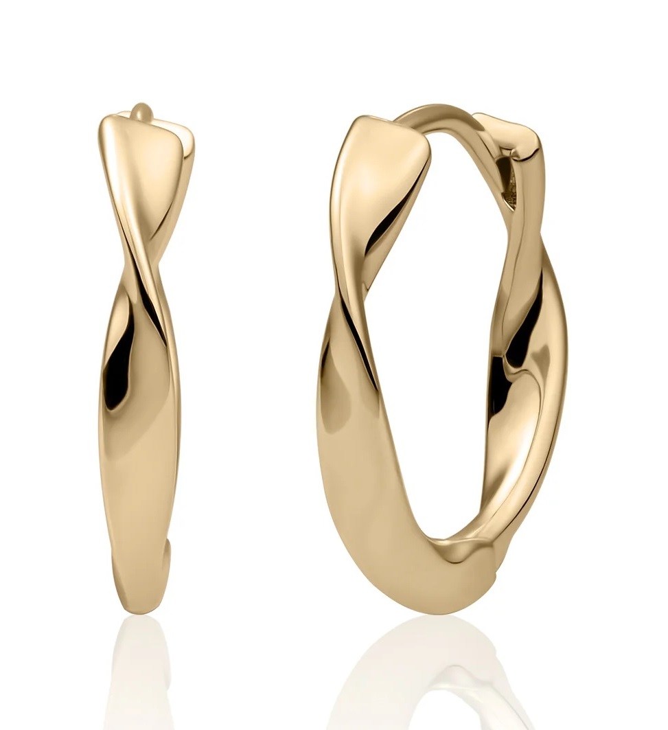 Sparkling Jewels Kroucené náušnice z pozlaceného stříbra EAG28