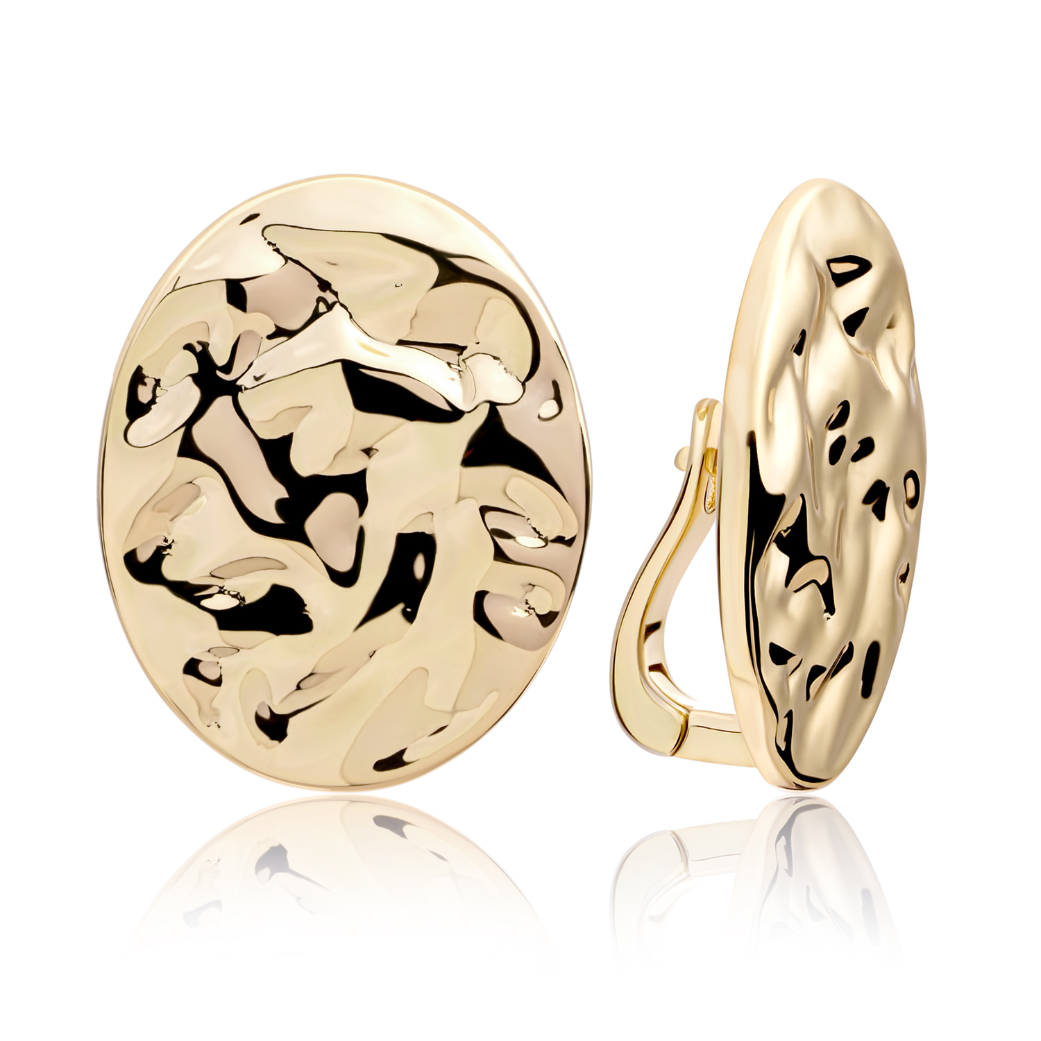 Sparkling Jewels Oválné pozlacené náušnice EAG26