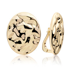 Sparkling Jewels Oválné pozlacené náušnice EAG26