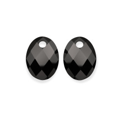 Sparkling Jewels Oválné přívěsky na náušnice z černého onyxu EAGEM07-MO