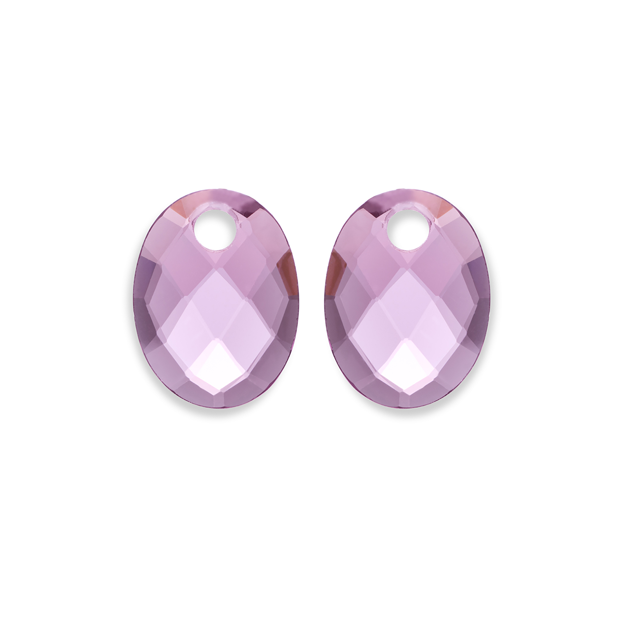 Sparkling Jewels Oválné přívěsky na náušnice z fialového růženínu EAGEM59-MO