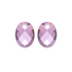 Sparkling Jewels Oválné přívěsky na náušnice z fialového růženínu EAGEM59-MO