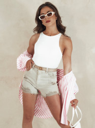 Spodenki damskie POPGLAM beżowe Dstreet