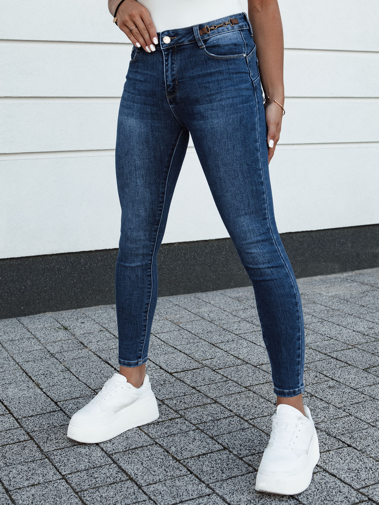 Spodnie damskie jeansowe slim fit ACORN ciemnoniebieskie Dstreet