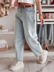 Spodnie damskie jeansowe wid leg z paskiem NEWFLOVER niebieskie Dstreet