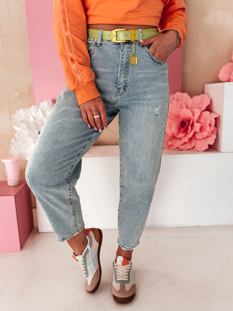 Spodnie damskie mom fit jeansowe MOMTEZ niebieskie Dstreet