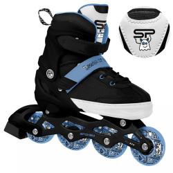 Spokey JOY Detské kolieskové korčule, čierno-růžové, ABEC7 Carbon, veľ. 31-34