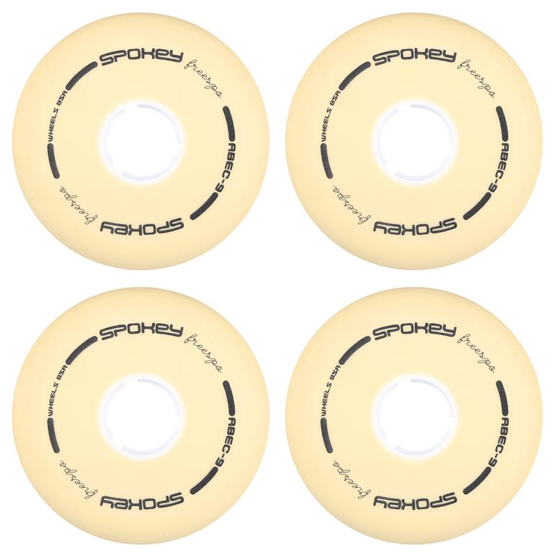 Spokey PU 80 mm Náhradné kolieska ku korčuliam FREESPO WHITE SET, 4 ks